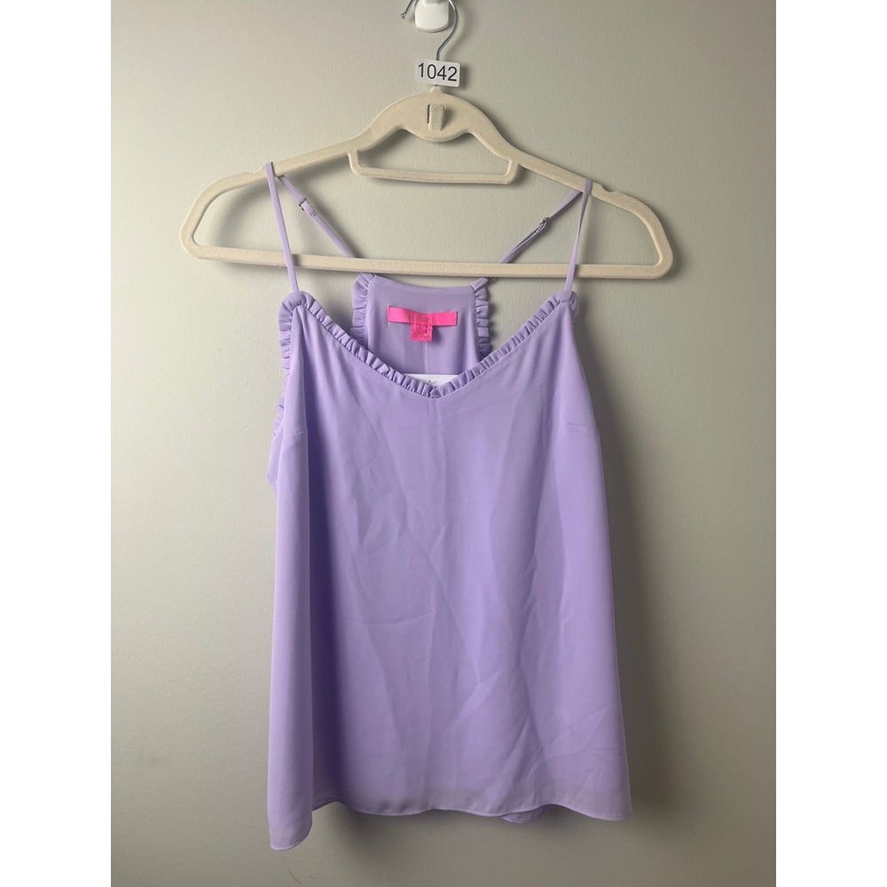 2/$30 NWT Lilly Pulitzer Purple Ruffle V-Neck Racerback Cami Tank Top Size S